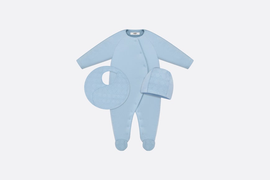 Newborn Gift Set • Sky Blue Cannage Jersey and Cotton Voile