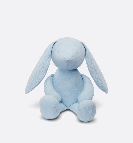 Rabbit Stuffed Toy • Sky Blue Cannage Cotton Canvas