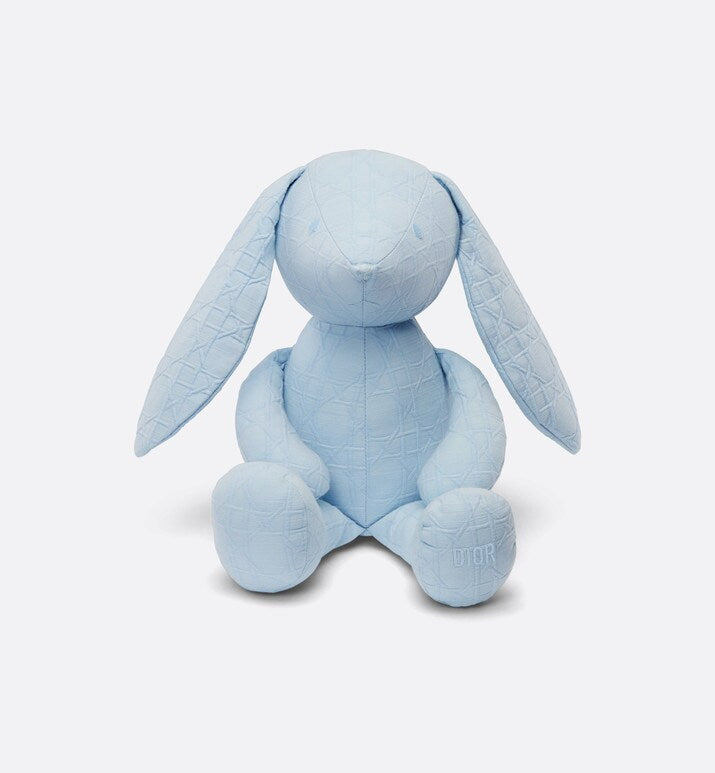 Rabbit Stuffed Toy • Sky Blue Cannage Cotton Canvas