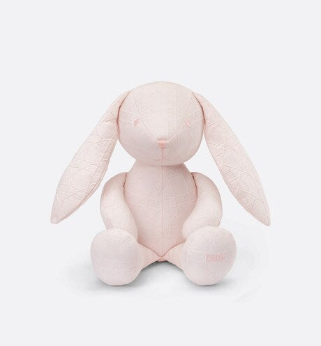 Rabbit Stuffed Toy • Pale Pink Cannage Cotton Canvas