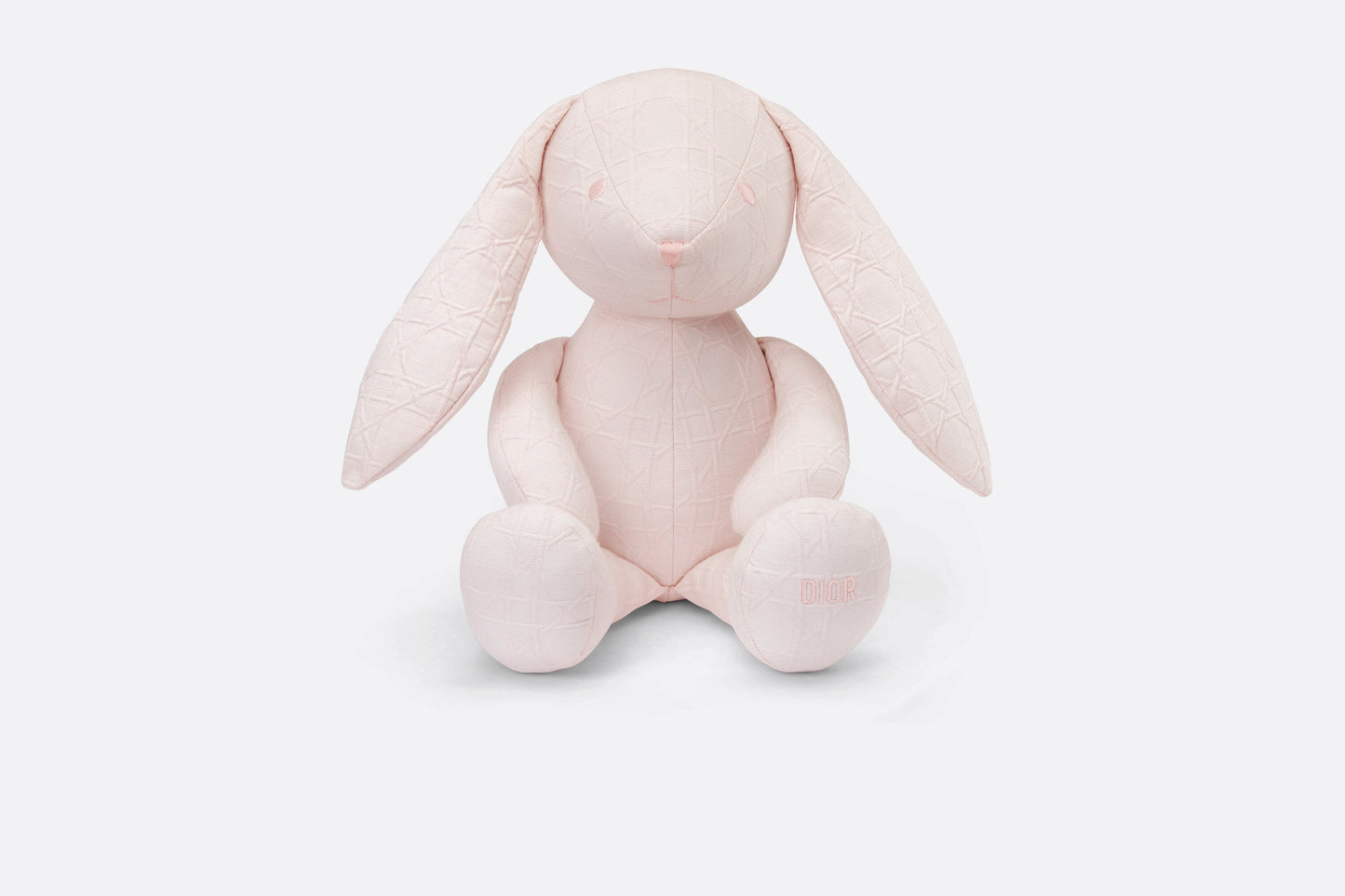 Rabbit Stuffed Toy • Pale Pink Cannage Cotton Canvas