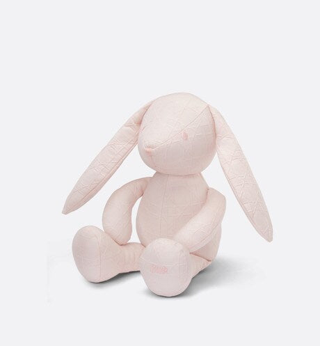 Rabbit Stuffed Toy • Pale Pink Cannage Cotton Canvas