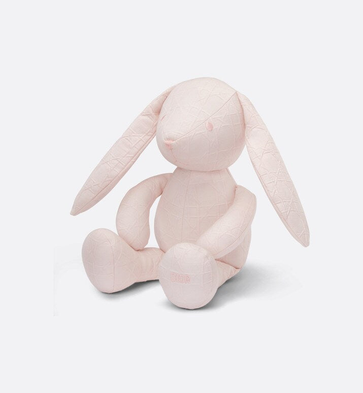 Rabbit Stuffed Toy • Pale Pink Cannage Cotton Canvas
