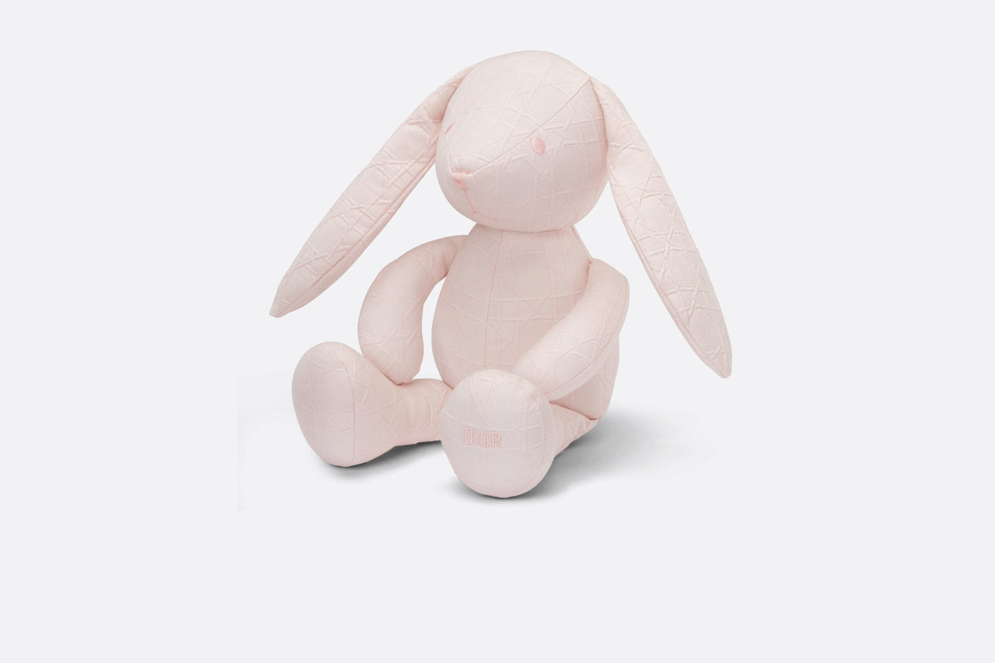 Rabbit Stuffed Toy • Pale Pink Cannage Cotton Canvas