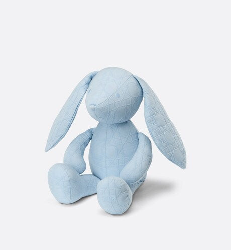 Rabbit Stuffed Toy • Sky Blue Cannage Cotton Canvas