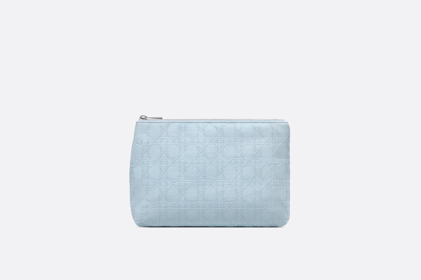 Zipped Pouch • Sky Blue Cannage Cotton Canvas