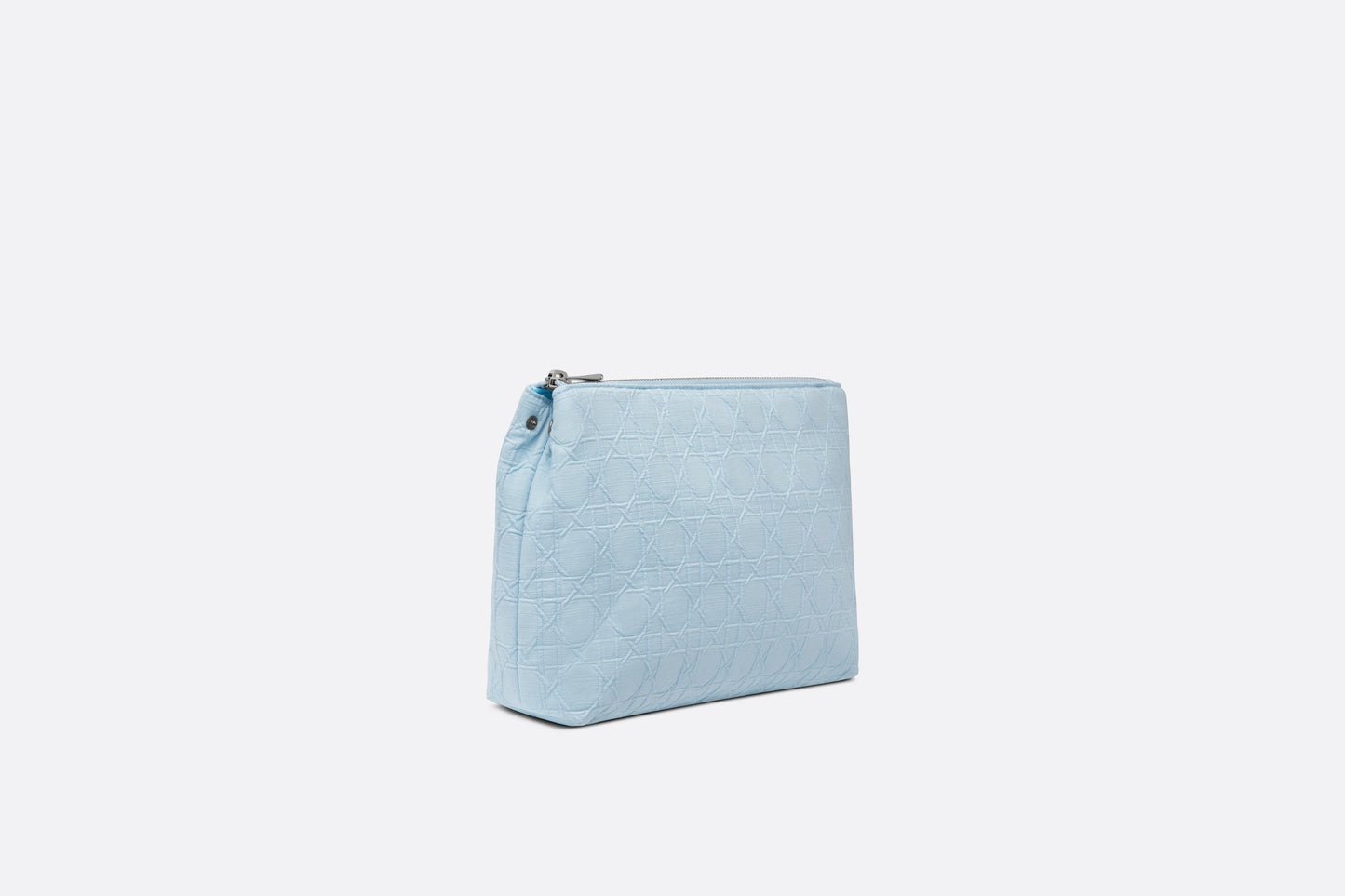 Zipped Pouch • Sky Blue Cannage Cotton Canvas