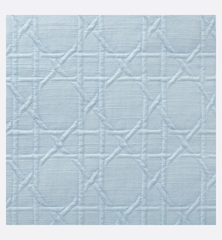 Zipped Pouch • Sky Blue Cannage Cotton Canvas