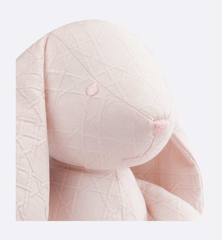 Rabbit Stuffed Toy • Pale Pink Cannage Cotton Canvas