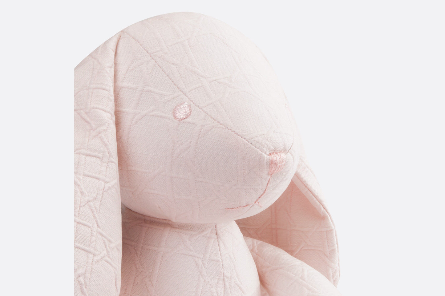 Rabbit Stuffed Toy • Pale Pink Cannage Cotton Canvas