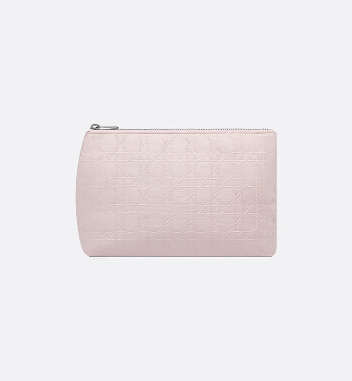Zipped Pouch • Pale Pink Cannage Cotton Canvas