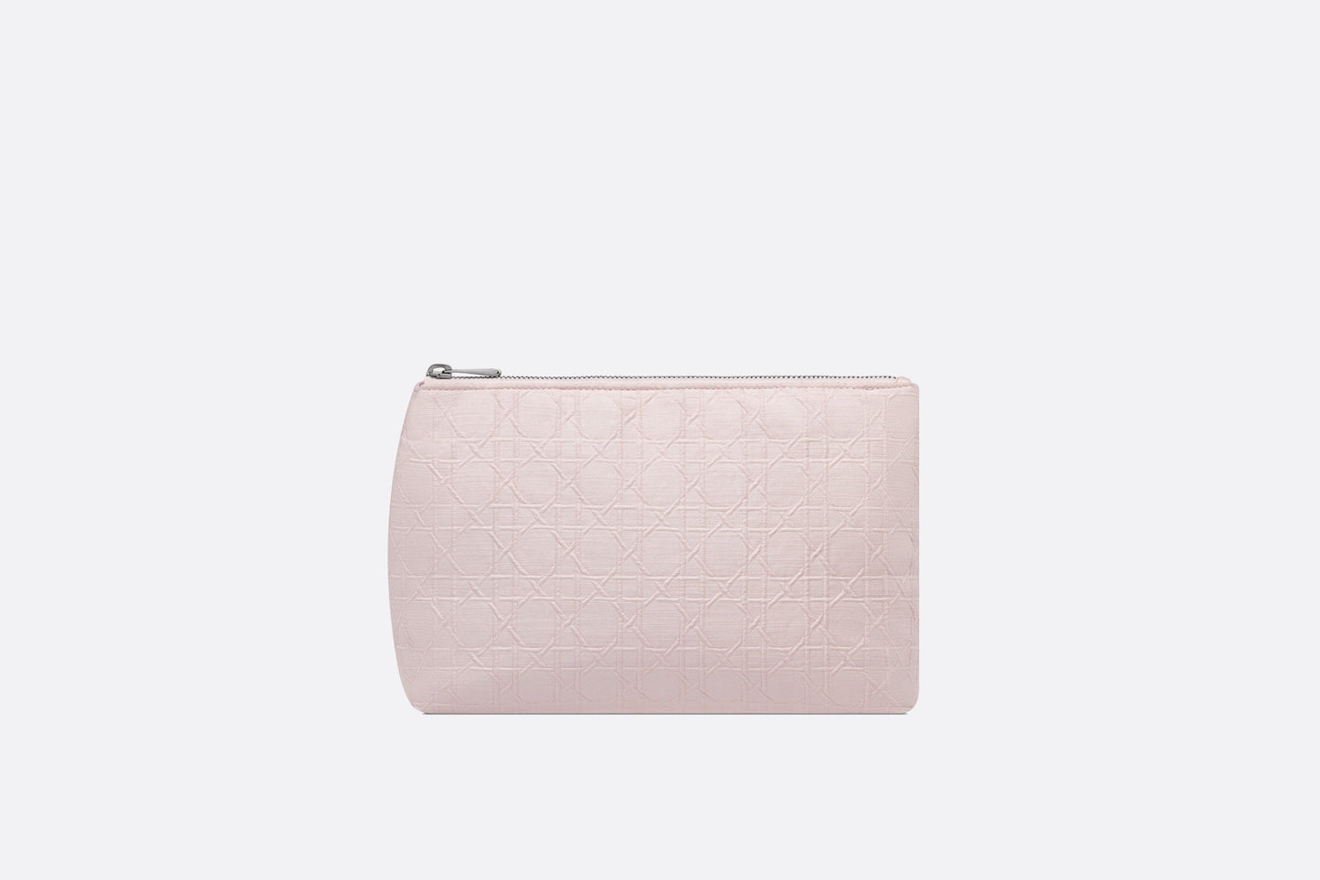 Zipped Pouch • Pale Pink Cannage Cotton Canvas