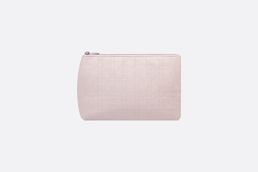 Zipped Pouch • Pale Pink Cannage Cotton Canvas