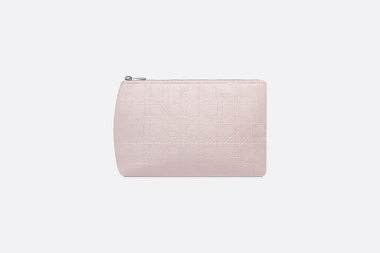 Zipped Pouch • Pale Pink Cannage Cotton Canvas