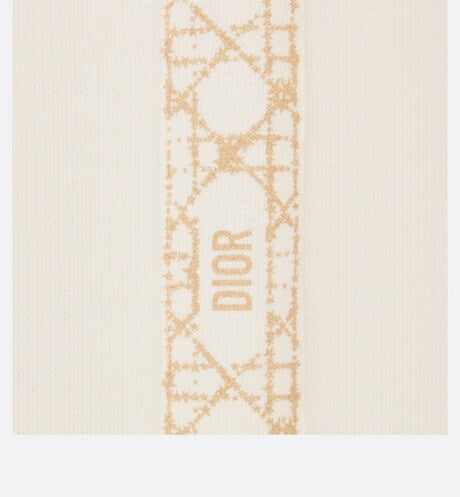 Kid's Loose Pants • Ivory Cotton-Blend Fleece with Pale Gold-Tone Cannage Motif