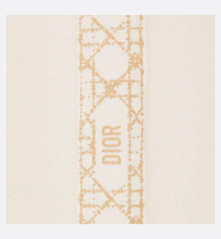 Kid's Loose Pants • Ivory Cotton-Blend Fleece with Pale Gold-Tone Cannage Motif