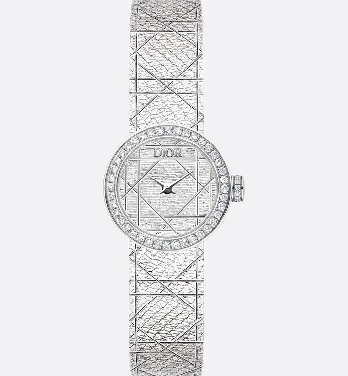 La Mini D My Dior • Ø 19 mm, Steel and Diamonds