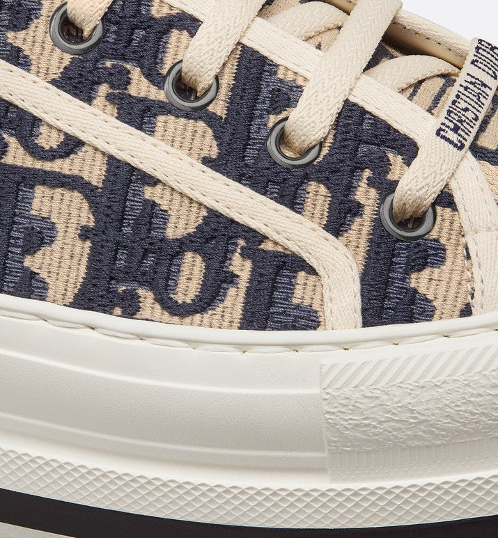 Walk'n'Dior Platform Sneaker • Deep Blue Dior Oblique Embroidered Cotton