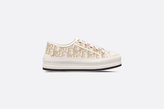 Walk'n'Dior Platform Sneaker • Gold-Tone Dior Oblique Cotton with Metallic Thread Embroidery