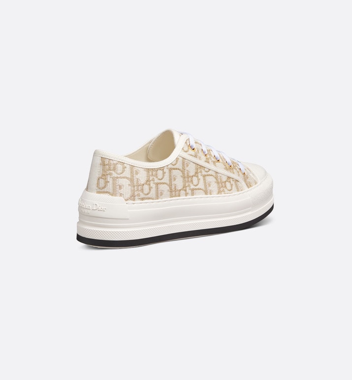 Walk'n'Dior Platform Sneaker • Gold-Tone Dior Oblique Cotton with Metallic Thread Embroidery