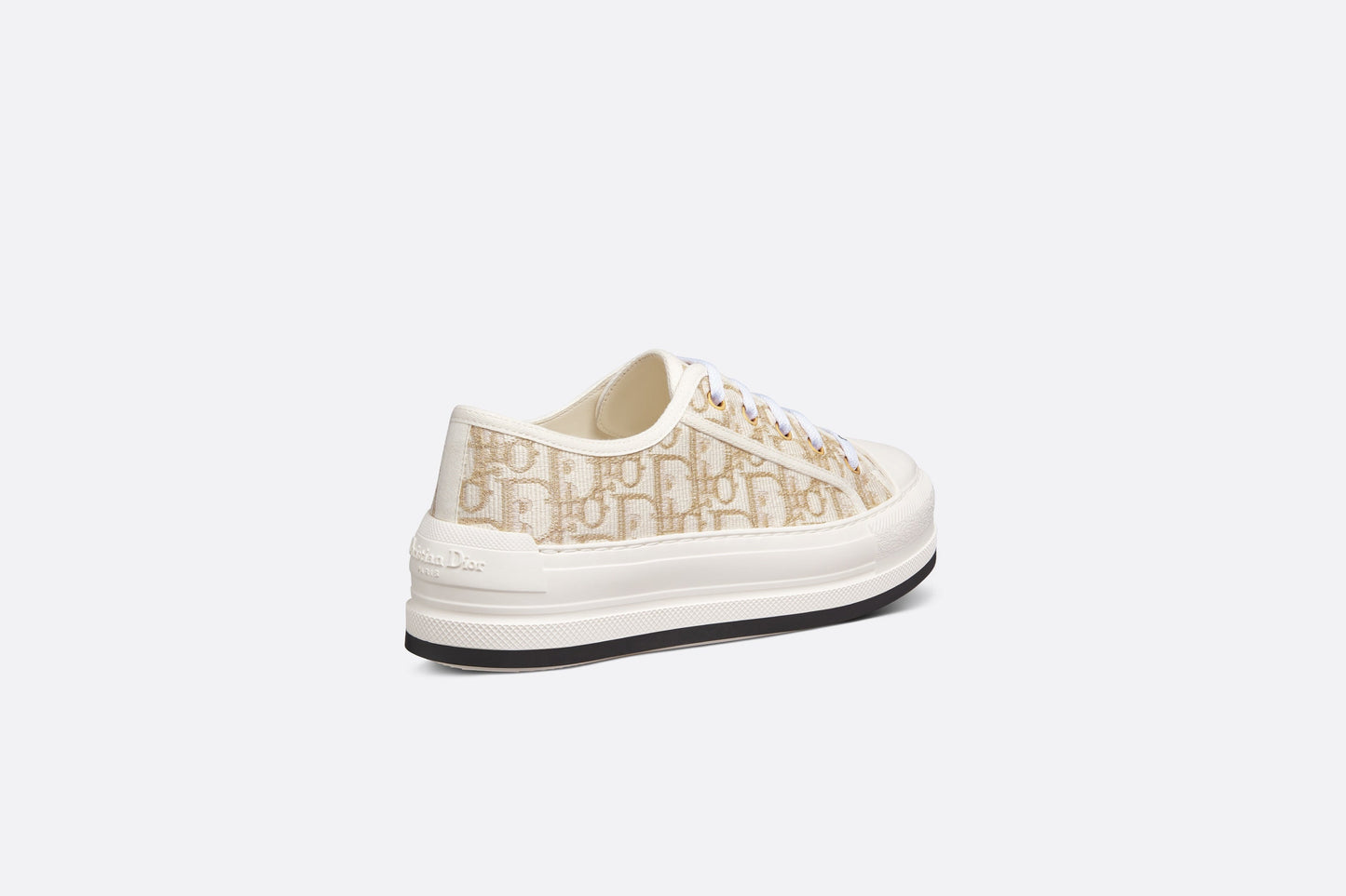Walk'n'Dior Platform Sneaker • Gold-Tone Dior Oblique Cotton with Metallic Thread Embroidery