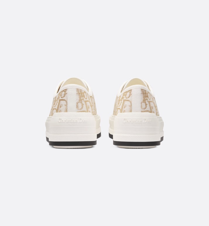 Walk'n'Dior Platform Sneaker • Gold-Tone Dior Oblique Cotton with Metallic Thread Embroidery