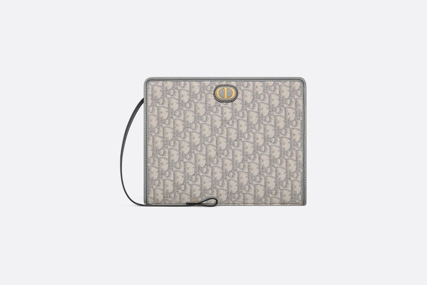 Medium 30 Montaigne Pouch • Gray Dior Oblique Jacquard