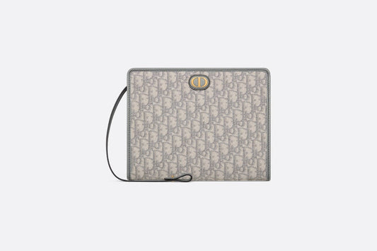 Medium 30 Montaigne Pouch • Gray Dior Oblique Jacquard