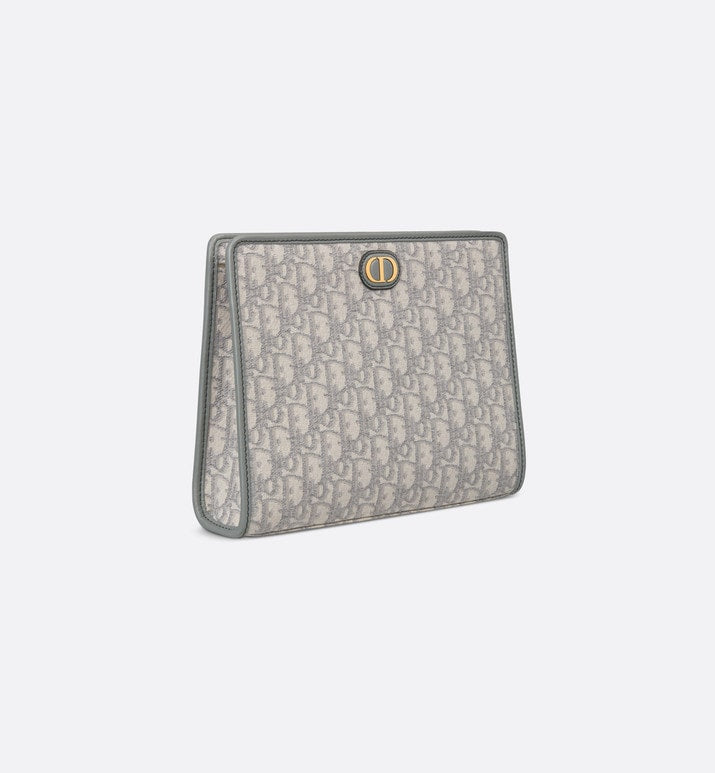 Medium 30 Montaigne Pouch • Gray Dior Oblique Jacquard