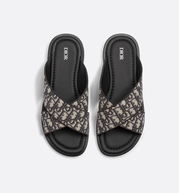 Dior Alias Sandal • Beige and Black Dior Oblique Jacquard
