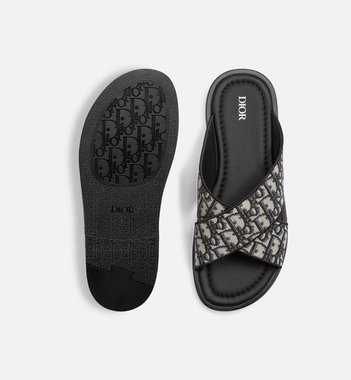 Dior Alias Sandal • Beige and Black Dior Oblique Jacquard