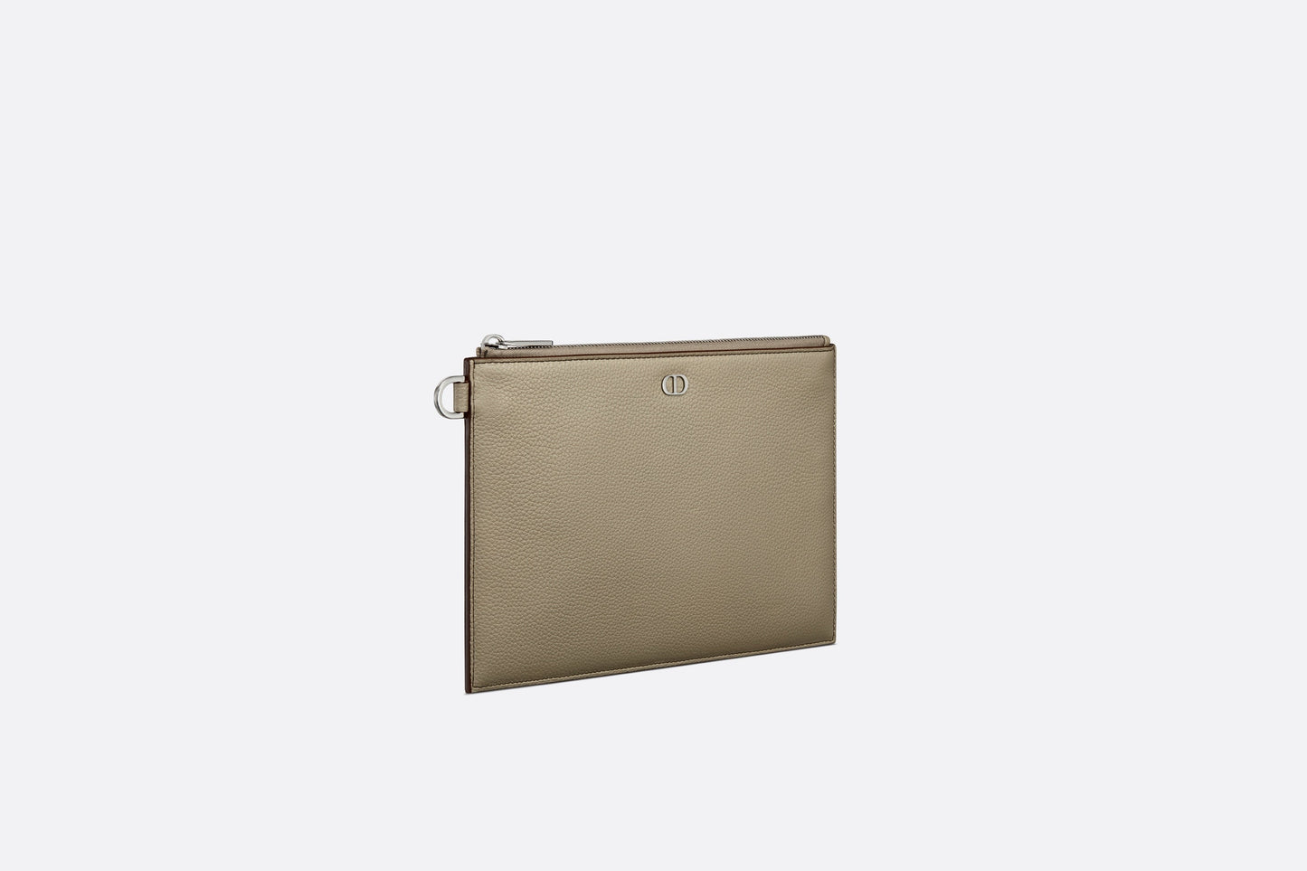 A5 Pouch • Beige Grained Calfskin with CD Icon Signature
