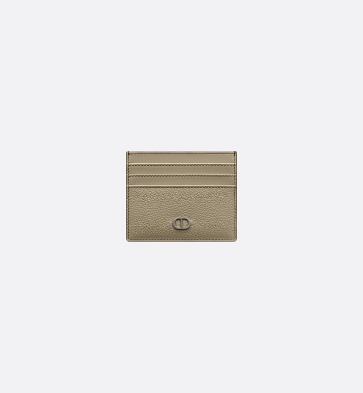 Card Holder • Beige Grained Calfskin with CD Icon Signature