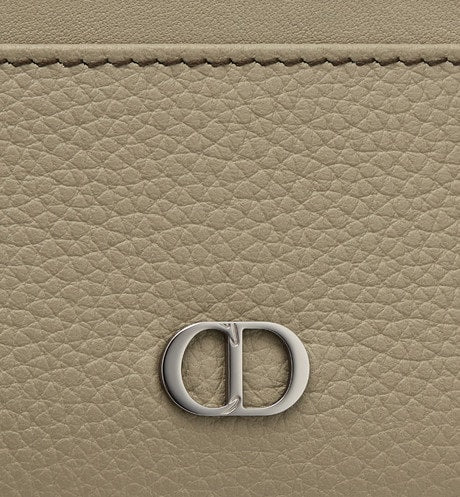 Card Holder • Beige Grained Calfskin with CD Icon Signature