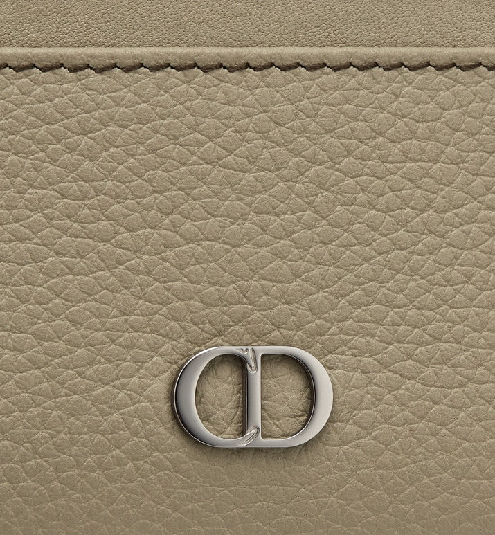 Card Holder • Beige Grained Calfskin with CD Icon Signature
