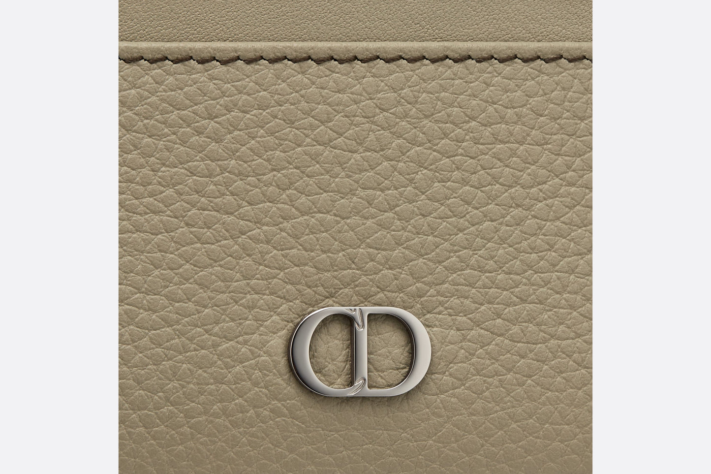 Card Holder • Beige Grained Calfskin with CD Icon Signature