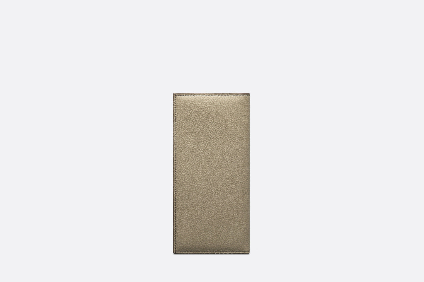 Vertical Long Wallet • Beige Grained Calfskin with CD Icon Signature