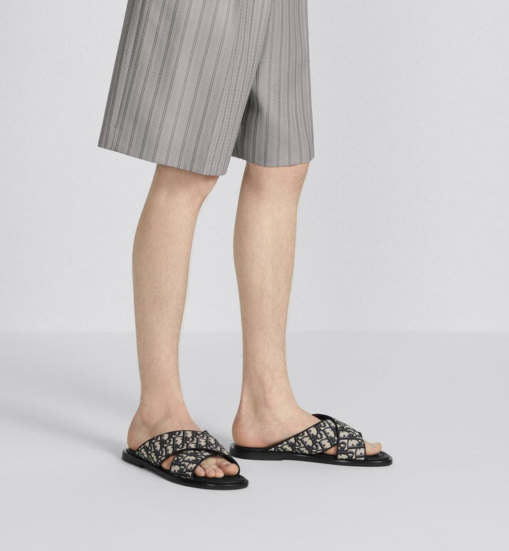 Dior Alias Sandal • Beige and Black Dior Oblique Jacquard