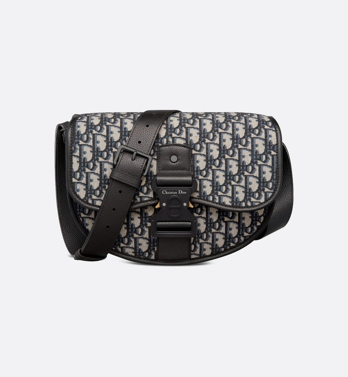 Gallop Bag with Strap • Beige and Black Dior Oblique Jacquard