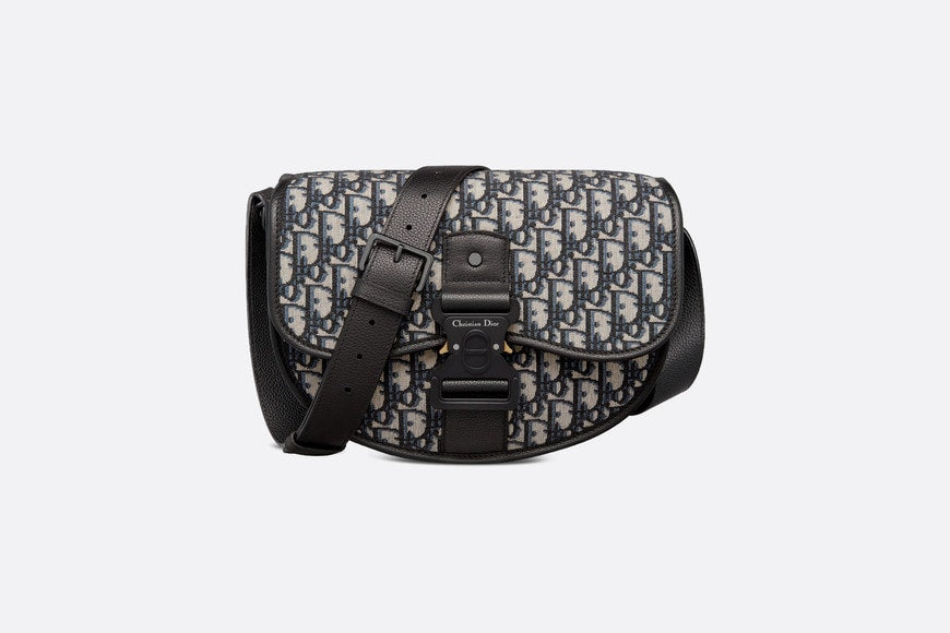 Gallop Bag with Strap • Beige and Black Dior Oblique Jacquard