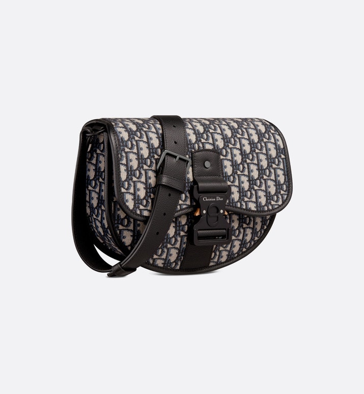 Gallop Bag with Strap • Beige and Black Dior Oblique Jacquard