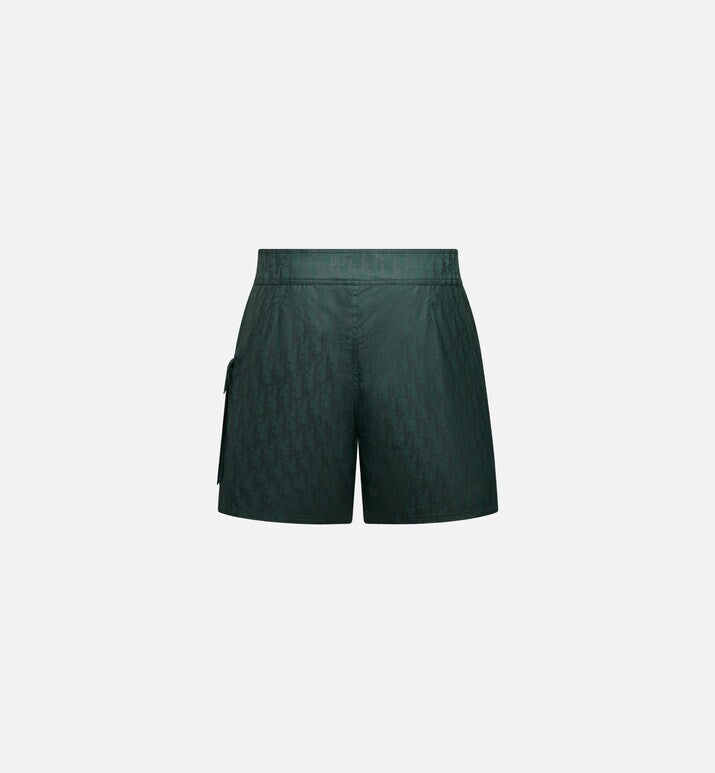 Dior Oblique Swim Shorts • Deep Green Technical Fabric