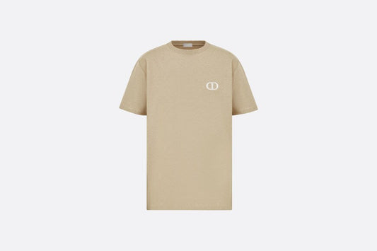 CD Icon Relaxed-Fit T-Shirt • Beige Cotton Jersey
