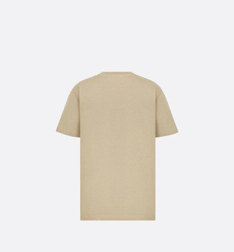 CD Icon Relaxed-Fit T-Shirt • Beige Cotton Jersey