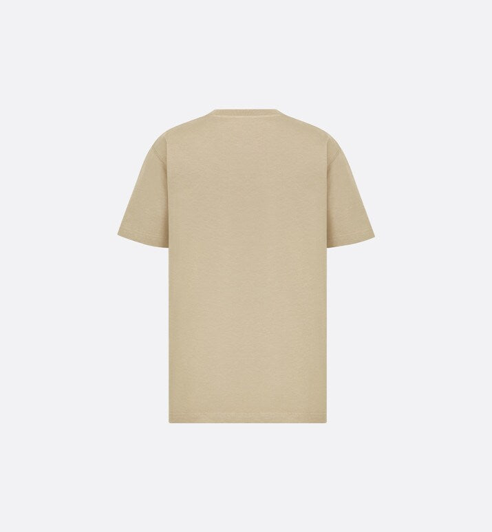 CD Icon Relaxed-Fit T-Shirt • Beige Cotton Jersey