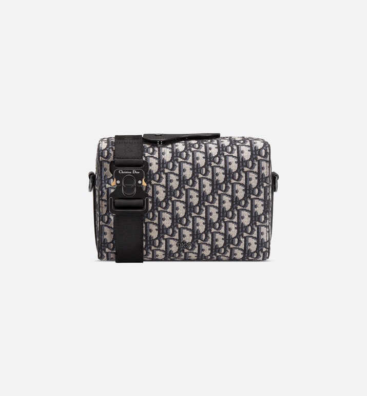 Dior Lingot Pouch • Beige and Black Dior Oblique Jacquard and Black Grained Calfskin