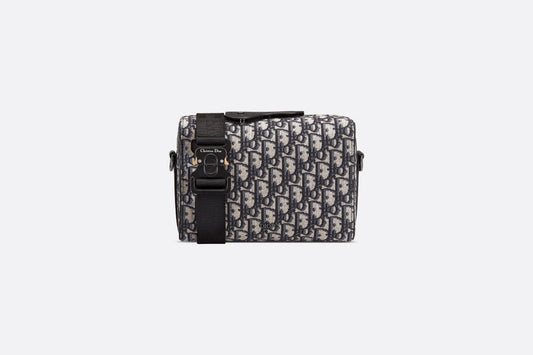 Dior Lingot Pouch • Beige and Black Dior Oblique Jacquard and Black Grained Calfskin