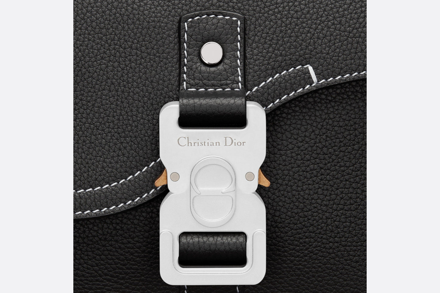 Mini Saddle Bag with Strap • Black Grained Calfskin