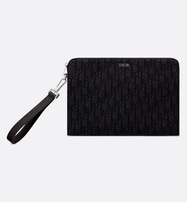 Pouch • Black Dior Oblique Jacquard