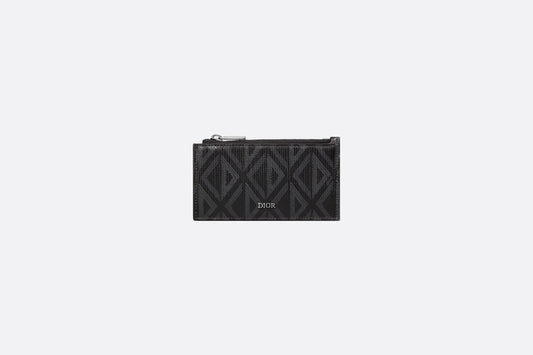 Zipped Card Holder • Black CD Diamond Canvas